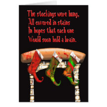 zombie christmas stockings greeting cards