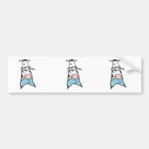 Zombie Cow in Jeans Bumper Sticker
