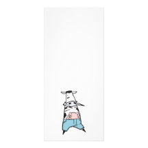 Zombie Cow in Jeans Rack Card Design