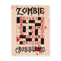 Zombie crossword postcard