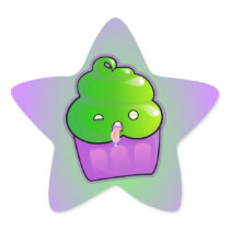 Zombie Cupcake Star Sticker