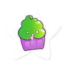 Zombie Cupcake Star Sticker