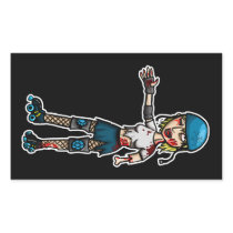 Zombie Derby Girl Rectangular Stickers