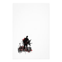 Zombie design in black and red stationery paper