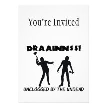 Zombie Drains Invitation