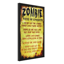 Zombie Etiquette Gallery Wrap Canvas