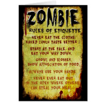 Zombie Etiquette Greeting Cards
