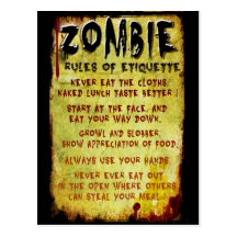 Zombie Etiquette Postcard