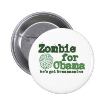Zombie for Obama Pins