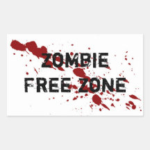 Zombie Free Zone Stickers