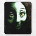 Zombie Girl Teenager with BIG eyes mousepads
