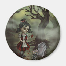 Zombie Graveyard Girl Refrigerator Magnet
