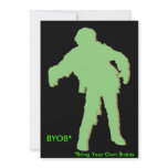 Zombie Green Silhouette invitations