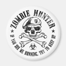 zombie hunter undead living dead refrigerator magnets