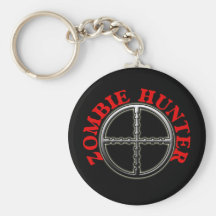 Zombie Hunter with Crosshairs Keychains
