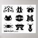 Zombie Ink Blot Rorschach dark psychology Art posters