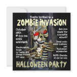 Zombie Invasion Halloween Party Invitation