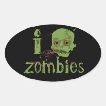 Zombie Love Oval Sticker