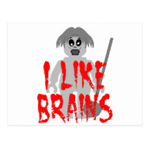 Zombie Minifig 'I Like Brains' Post Card