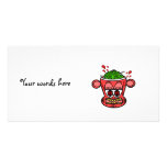 Zombie monkey in red photo cards
