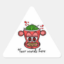 Zombie monkey in red triangle sticker