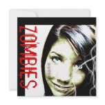Zombie Movies Invite with cute Teen Zombie Girl invitations