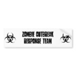 Zombie outbreak response team bumper stickers