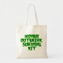 zombie outbreak survival kit tote bags