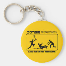 Zombie Preparedness Axes Reload Design Key Chains
