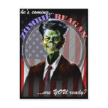 Zombie Reagan Post Card postcards