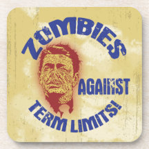 Zombie Reagan - Term Limits Beverage Coasters