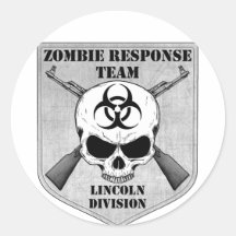 Zombie Response Team: Lincoln Division Round Sticker