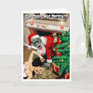 Zombie Christmas Card - Blank Interior