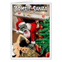 Zombie Santa Christmas Card - Blank Interior
