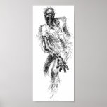 Zombie Sketch Poster Print