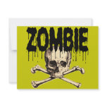 Zombie Skull Black invitations