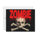Zombie Skull Red invitations