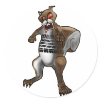 Zombie Squirrel Round Sticker