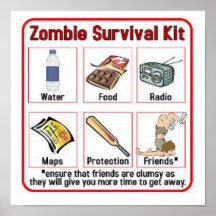 Zombie survival kit poster