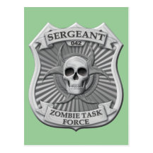 Zombie Task Force - Sergeant Badge Post Cards