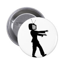 Zombie TV Guy by Chillee Wilson Buttons