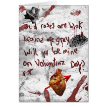 zombie valentine peom card
