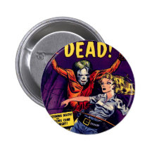 Zombie - Vintage Horror Comic Buttons