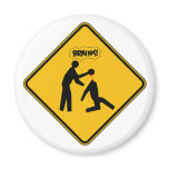 Zombie Warning Sign magnets