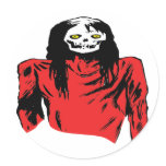 Zombie Woman Round Stickers