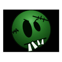 ZOMBIECON FACE - GREEN POST CARD