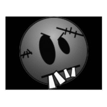 ZOMBIECON FACE - GREY B&W POSTCARDS