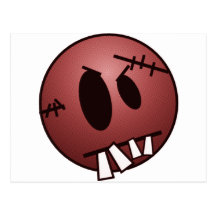 ZOMBIECON FACE - RED POST CARD