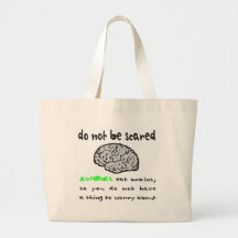 ZOMBIES EAT BRAINS T-SHIRTS AND GIFTS TOTE BAG