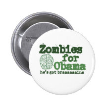 Zombies for Obama Pins